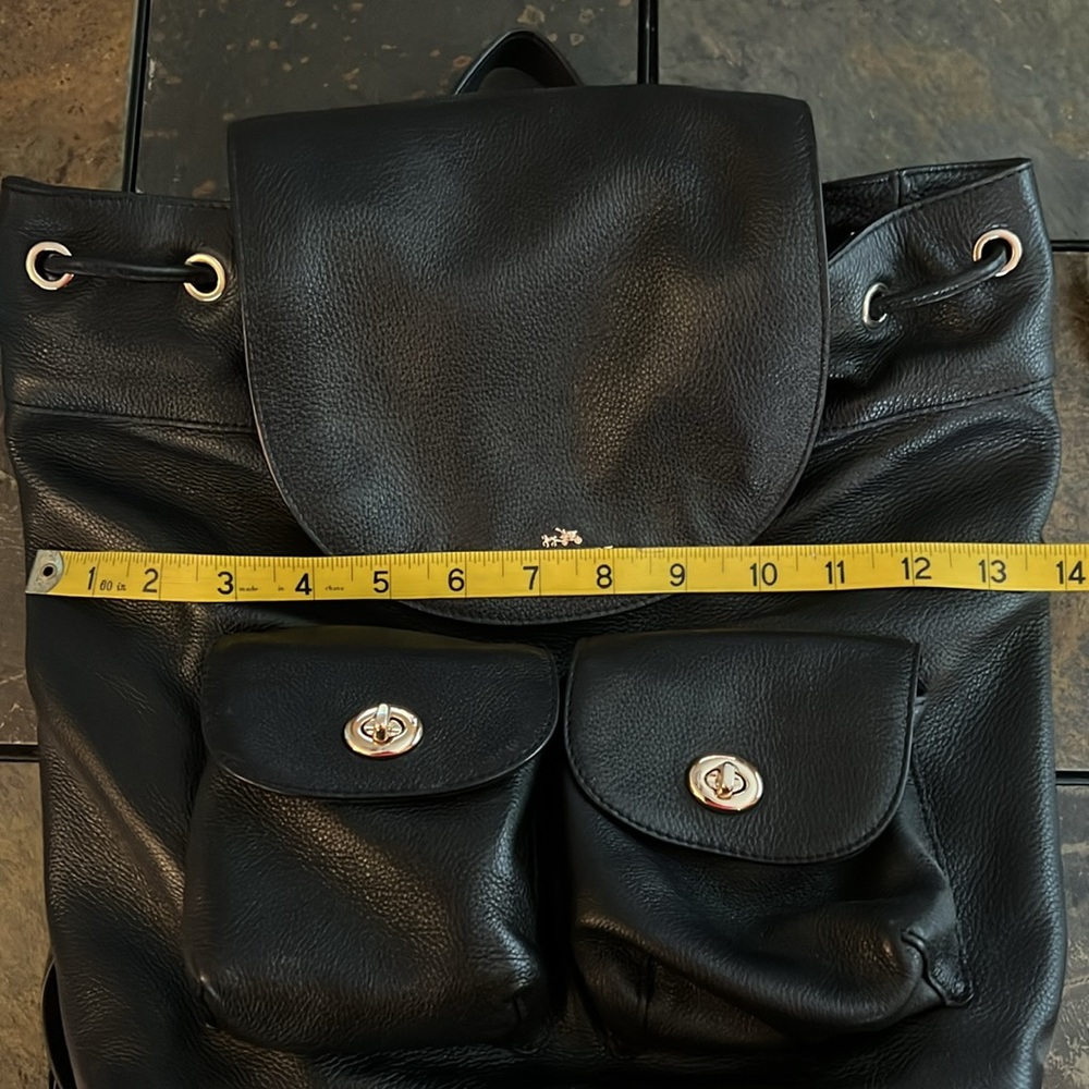 *Authentic* Coach Black Leather Backpack Purse with Gold Accents- like new, EUC - Picture 9 of 10